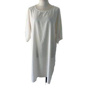 Nrk by Anarkh Womens Dress Size Small White Tunic High Low Side Slit Crew Neck